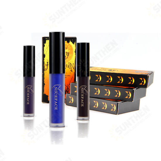 Halloween Matte Lipstick Liquid Lip Gloss Kit Suit Retro Pumpkin Nude Makeup