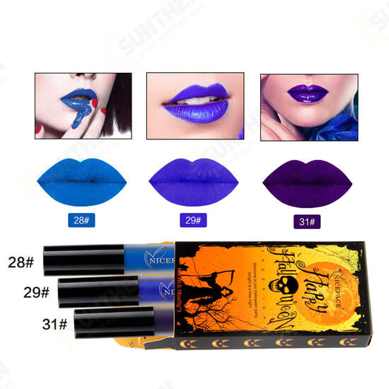 Halloween Matte Lipstick Liquid Lip Gloss Kit Suit Retro Pumpkin Nude Makeup