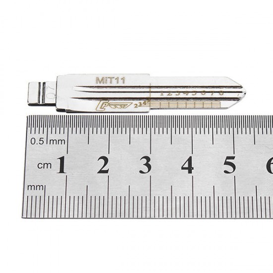 10pcs Engraved Line Key for Mitsubishi 2 in 1 MIT11 Scale Shearing Teeth Blank Car Key