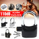 110db Alarm Padlock High Security Sirens Lock For Motorcycle Bike Bicycle Home