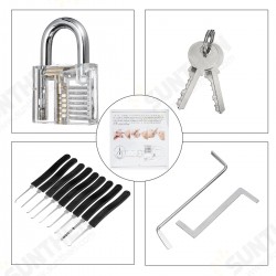 14Pcs Training Unlock Tool Skill Set Unlocking Lock Picks Set Key Transparent Practical Lock 14Pcs Training Unlock Tool Skill Set Unlocking Lock Picks Set Key Transparent Practical Lock