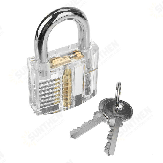 15Pcs/Set Lock Training Skill Set Clear Practice Padlock Tools Locks Key Kits