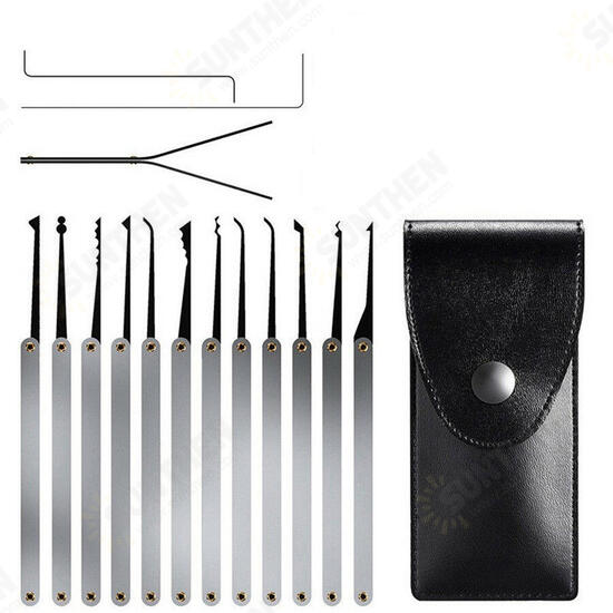 17Pcs Unlocking Lock Picks Tools Set Key Extractor Transparent Practice Padlocks