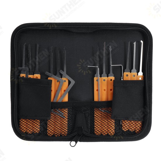 36Pcs Transparent Lock Pick Leather Bag Lock Repair Lock Tool Gasket Set