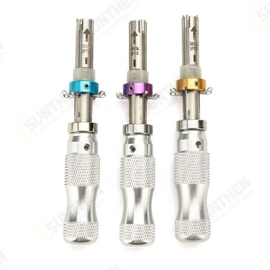 3Pcs Tubular 7 Pins Lock Pick Tools with Transparent 7 Pin Tubular Lock Cylinder Locksmith Tools