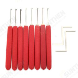 8Pcs Red Handle Kaba Lock Opener Lock Pick Tools with Transparent Practice Padlock 8Pcs Red Handle Kaba Lock Opener Lock Pick Tools with Transparent Practice Padlock