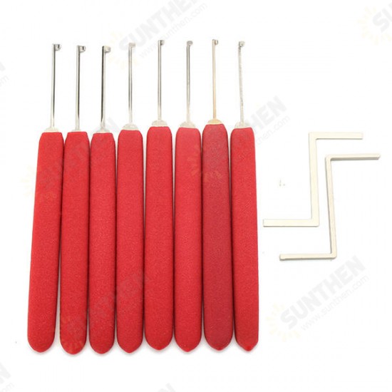 8Pcs Red Handle Kaba Lock Opener Lock Pick Tools with Transparent Practice Padlock