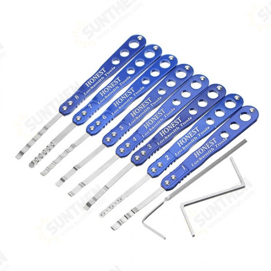 8Pcs Safety Box Quick Opening Lockpicks with 2 Transmission Gears