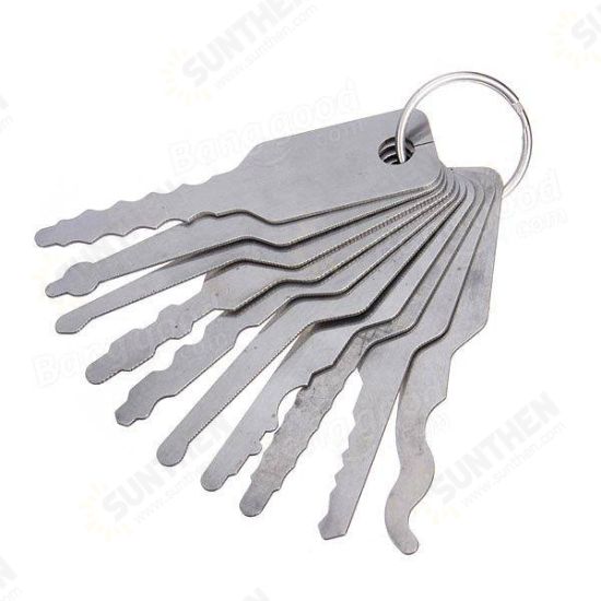 10pcs Keys Lock Pick For Double Sided Lock Lock Picks Tool