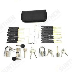 24pcs Single Hook Lock Pick Set + 5Pcs Transparent Lock Locksmith Practice Training Skill Set 24pcs Single Hook Lock Pick Set + 5Pcs Transparent Lock Locksmith Practice Training Skill Set