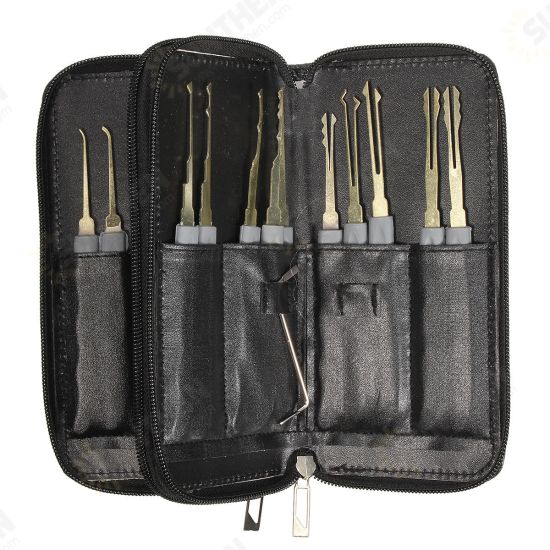 24pcs Single Hook Lock Pick Set with 1Pc Transparent Lock Locksmith Practice Training Skill Set