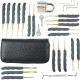 24pcs Single Hook Lock Pick Set with 1Pc Transparent Lock Locksmith Practice Training Skill Set