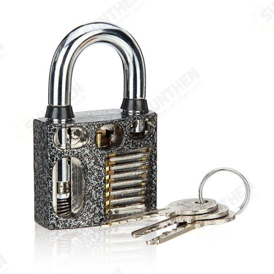 3pcs Cutaway Inside View Of Practice Padlock Lock Pick Tools Locksmith Training Skill Tools Set