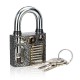 3pcs Cutaway Inside View Of Practice Padlock Lock Pick Tools Locksmith Training Skill Tools Set