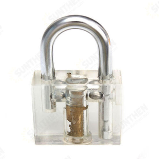 Disc Type Padlock Training Lock Transparent Cutaway Inside View of Practice Lock Pick Tools