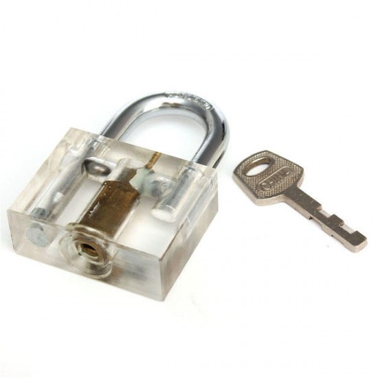 Disc Type Padlock Training Lock Transparent Cutaway Inside View of Practice Lock Pick Tools