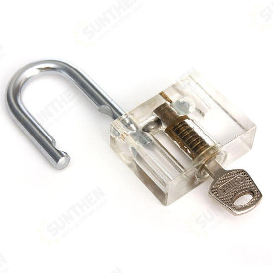 Disc Type Padlock Training Lock Transparent Cutaway Inside View of Practice Lock Pick Tools