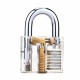 Transparent Practice Padlock with 12pcs Unlocking Lock Picks Set Key Extractor Tools