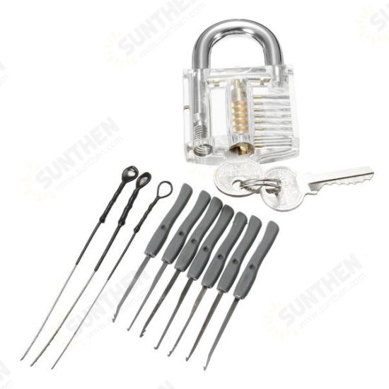 Mini Locksmith Tool Suit Set Lock Pick Tools Training Lock + Keys Suit Set with Key Remover