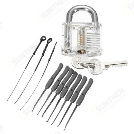 Mini Locksmith Tool Suit Set Lock Pick Tools Training Lock + Keys Suit Set with Key Remover