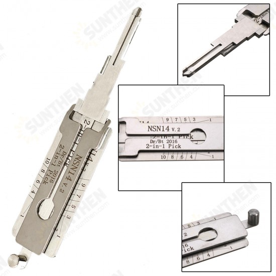 NSN14 Dr/Bt 2 in 1 Car Door Lock Picks Decoder Unlock Tool Locksmith Tools