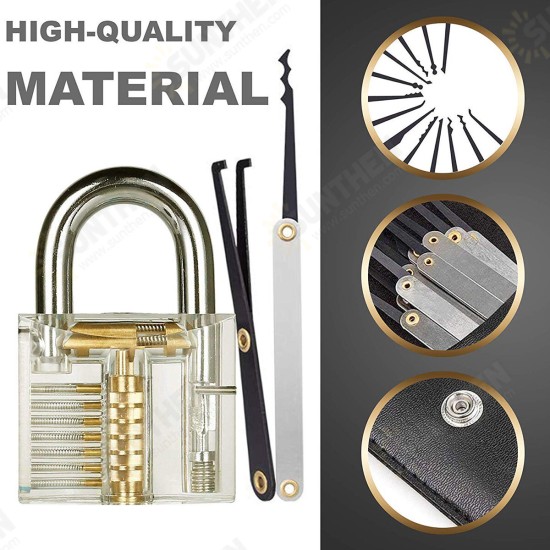 Padlock Pick Set For Locksmith Training 38/24/17/15/11/5pcs Lock Pick Practice Tools Hooks Set