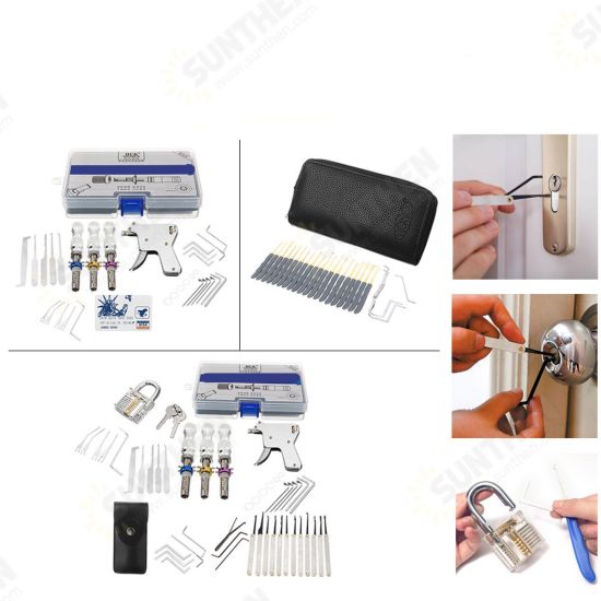 Transparent Practice Padlock Unlocking Lock Picks Set Key Extractor Tools 25/31/48Pcs