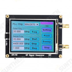MAX2870 Signal Generator 23.5MHz-6000MHz PLL Frequency Touching Screen LCD Display Radio Frequency Signal Source PC Software Controls MAX2870 Signal Generator 23.5MHz-6000MHz PLL Frequency Touching Screen LCD Display Radio Frequency Signal Source PC Software Controls