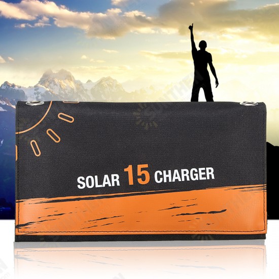 15w 2.5A 2 Port Solar Charger SLS-15 Comes with 2 Carabiner + Multifunctional Charging Cable