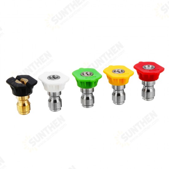 0 15 25 40 Degree Soap Quick Release Connect Jet Power Spray Wash Nozzle Tip Set