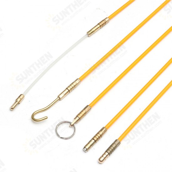 10FT Fiberglass Running Wire Cable Coaxial ElectricalTape Pull Push Kit Fiberglass Cable Puller