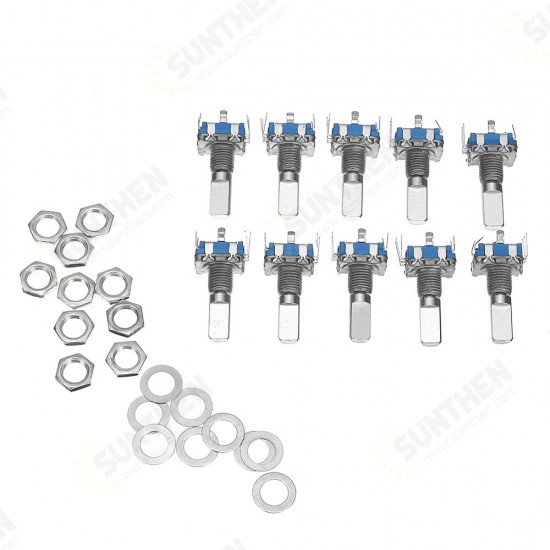 10Pcs 15mm Rotary Encoder Switch with Key Switch with 2 Bit Gray Scale Micro Switch