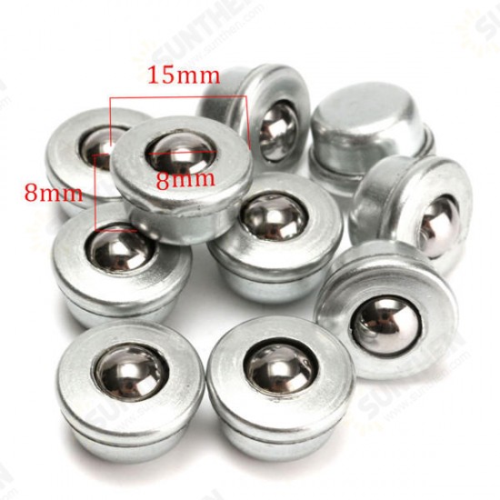 10pcs 8mm Diameter Ball Metal Transfer Bearing Unit Conveyor Roller CY-8H Ball Bearing