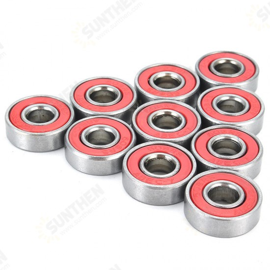 10pcs ABEC-7 Red Sealed Deep Groove Skateboard Ball Bearing 608RS 9x22x6mm Ball Bearing