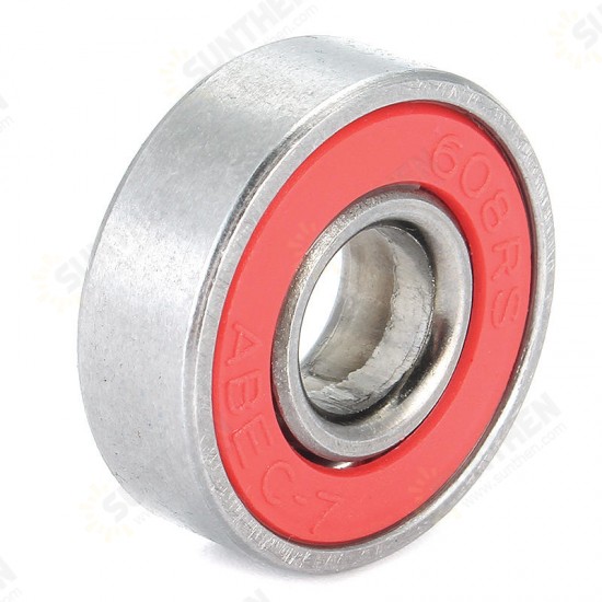 10pcs ABEC-7 Red Sealed Deep Groove Skateboard Ball Bearing 608RS 9x22x6mm Ball Bearing