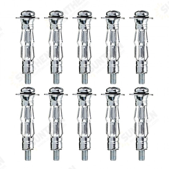 10pcs M4 x 32 Plasterboard Cavity Wall Anchor Heavy Duty Hollow Metal Plug Fixing Screw