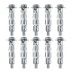 10pcs M4 x 32 Plasterboard Cavity Wall Anchor Heavy Duty Hollow Metal Plug Fixing Screw