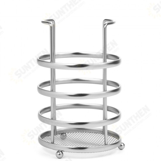 11X17cm Round Tableware and Chopstick Holder Metal Tool Storage Basket