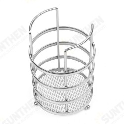 11X17cm Round Tableware and Chopstick Holder Metal Tool Storage Basket