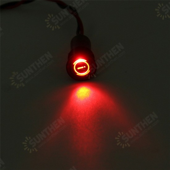 12 8mm LED Dash Panel Warning Light Indicator Lamp With Line And Symbol For Car Boat