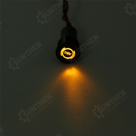 12 8mm LED Dash Panel Warning Light Indicator Lamp With Line And Symbol For Car Boat