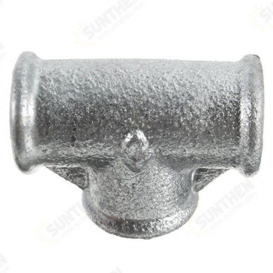 1/2 Inch Inner Diameter Black DN15 Malleable Cast Iron Threaded Tee Fitting