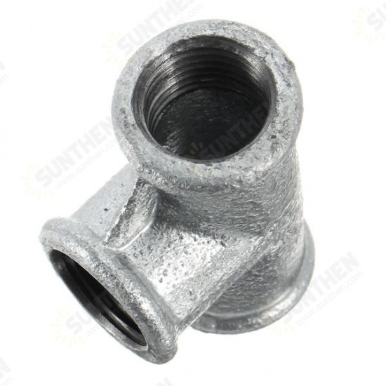 1/2 Inch Inner Diameter Black DN15 Malleable Cast Iron Threaded Tee Fitting