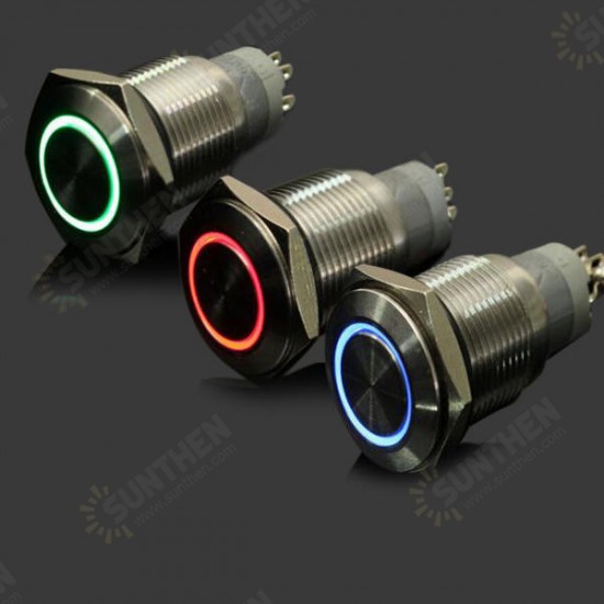 12V 19mm Momentary Push Button Switch Waterproof Switch