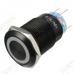 12V 19mm Self-locking Push Button Switch Ring LED Flat Head 5 Pins Waterproof Switch 12V 19mm Self-locking Push Button Switch Ring LED Flat Head 5 Pins Waterproof Switch