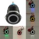 12V 19mm Self-locking Push Button Switch Ring LED Flat Head 5 Pins Waterproof Switch