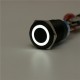 12V 19mm Self-locking Push Button Switch Ring LED Flat Head 5 Pins Waterproof Switch