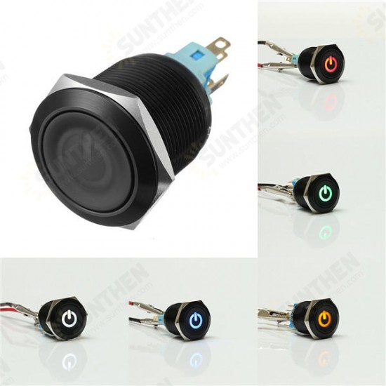 12V 22mm 6 Pin Led Metal Push Button Latching Power Switch