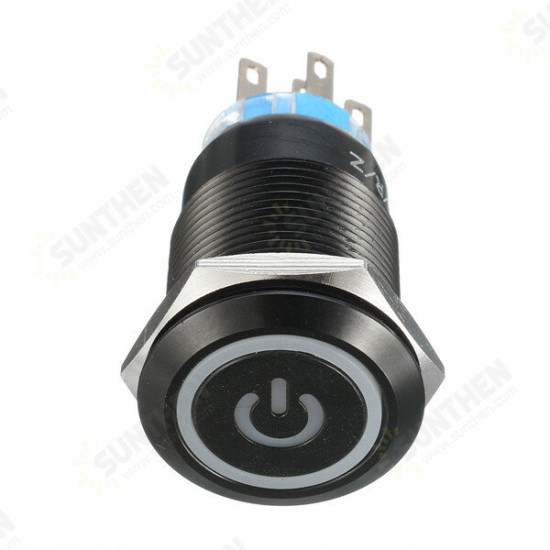 12V 5 Pin 19mm Led Metal Push Button Latching Switch Waterproof Switch