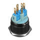 12V 6 Pin 22mm Led Light Metal Push Button Momentary Switch